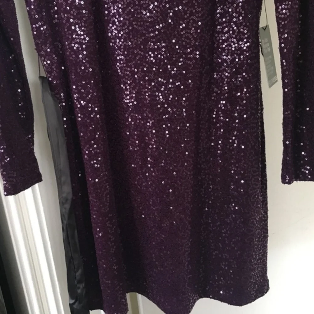 BRAND NEW NWT Express Purple Sequin Women's Dress - Picture 5 of 6